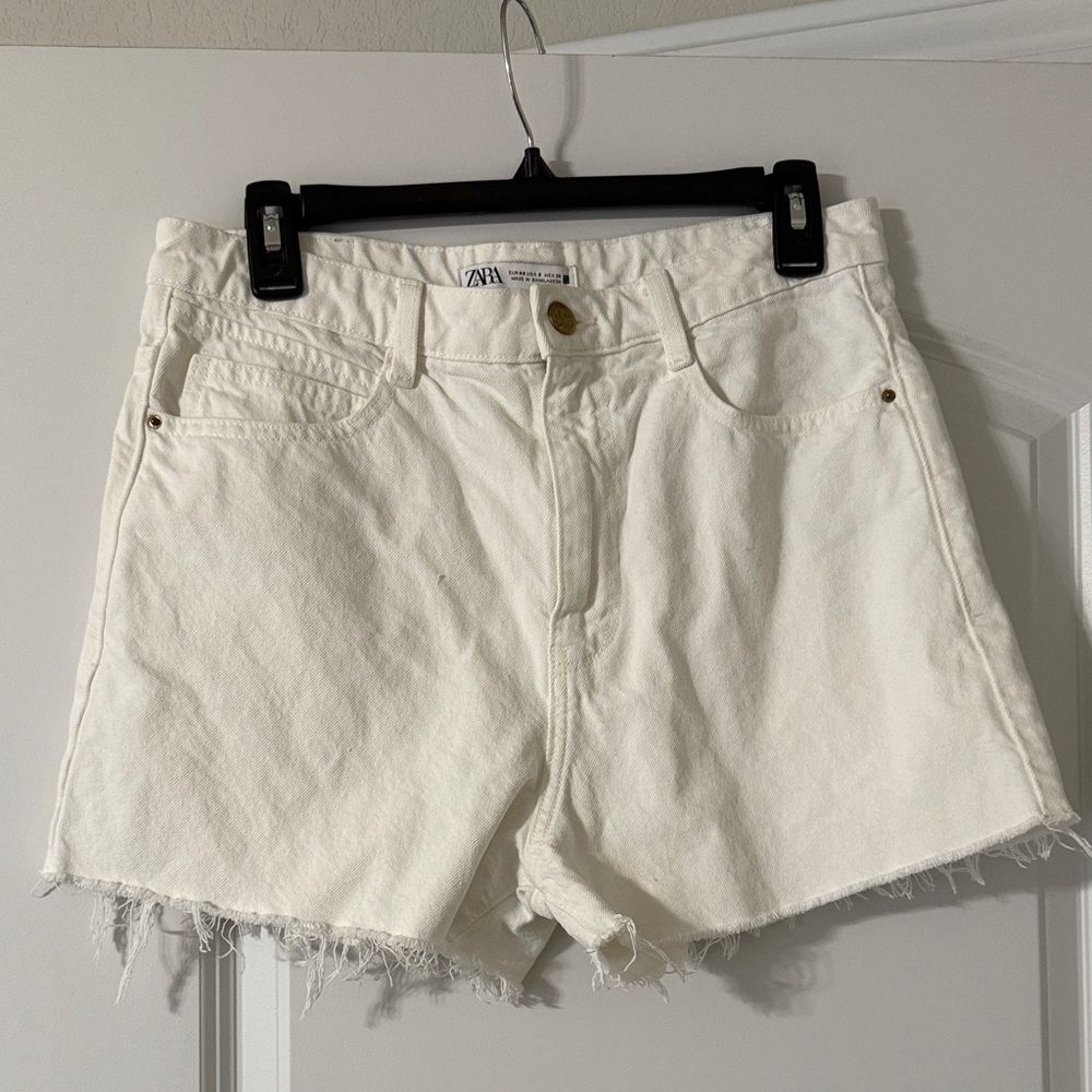 Zara White Jean Shorts